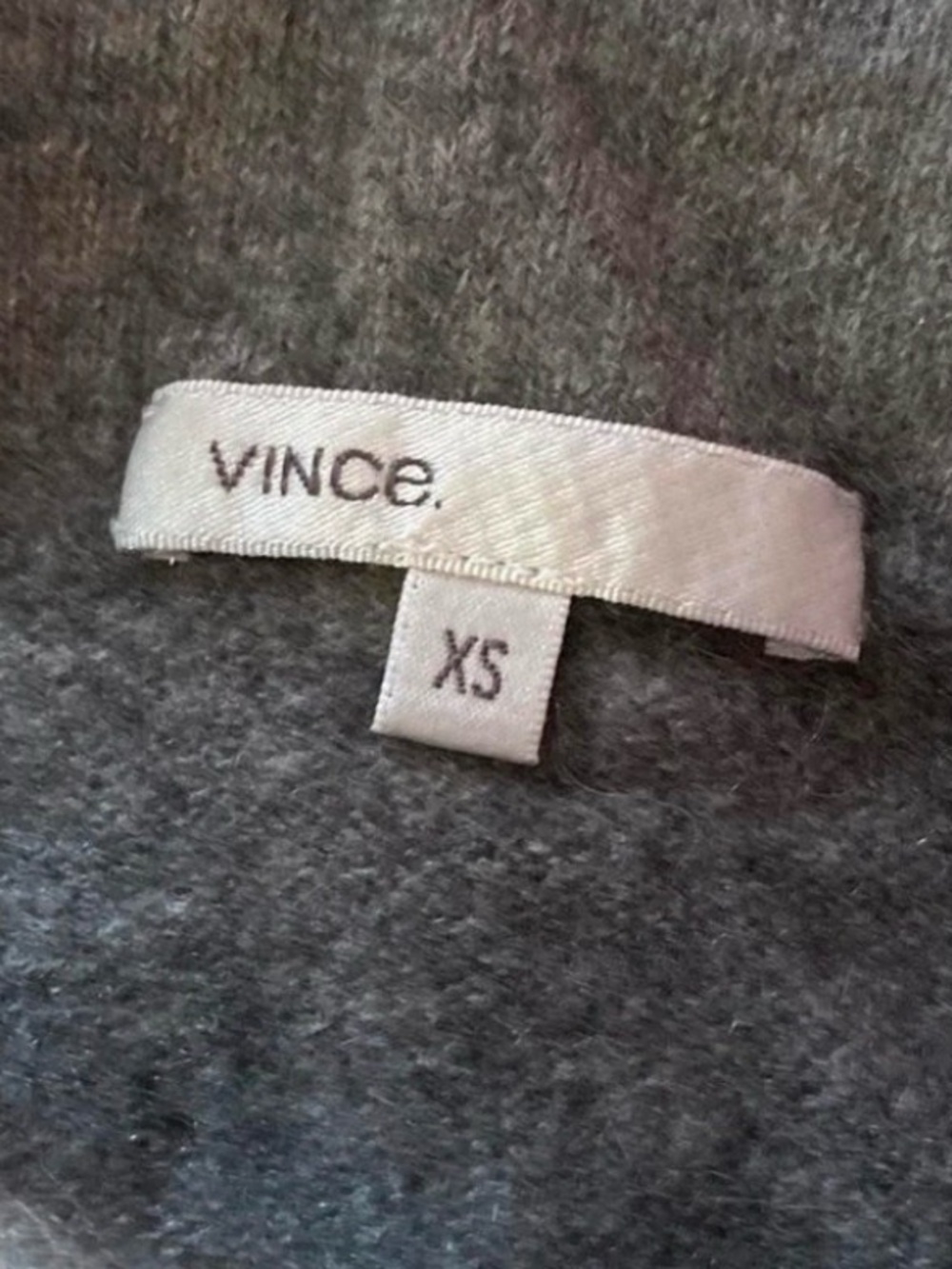 Vince Grey Boiled Cashmere Short-Sleeve Mock Neck Sweater - Perfect Condition - Picture 2 of 9
